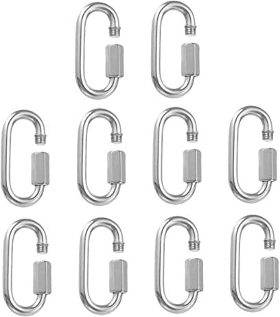 TOKIDNY 10pezzi Inossidabile Moschettone Avvitabile Per Escursionismo e Resistente e