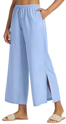 Willit Pantaloni da donna a gamba larga, UPF 50+, da spiaggia, leggeri, da viaggio, ad asciugatura rapida, protezione solare, Azzurro, XS