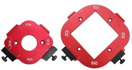 Gabarits de routage d'angle rond pour le travail du bois Gabarit de rayon en bois Outil auxiliaire de coupe à l'arc en alliage d'aluminium Modèle de positionnement d'angle d'arc