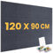 Großes Kork-Bulletin Board für die Wand 120x90cm, 12 Pack Filz-Wandkacheln mit 80 Pinnnadeln, 60 sichere, abnehmbare Klebetabs, dekorative Pinnwand für Büro, Schule und Freizeit