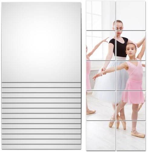 Foppla 10/20/30 unidades de espejos adhesivos autoadhesivos, espejos para pegar 30 x 30 cm, lámina de espejo acrílico de 2 mm de grosor, espejos autoadhesivos para baño, salón, dormitorio, armario