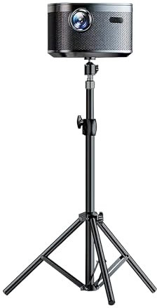 Gwezmxs Beamer Ständer Beamer Stativ 1/4 Gewinde, Projektorständer mit 360° Drehbarem Kugel, Schwarz