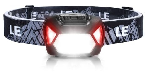 Lepro Torcia Frontale LED C500, Super Luminosa Lampada Frontale con 6 Modalità di Luce, Leggera, IPX4, Torcia da Testa a Batteria AAA (non inclusa), Luce Frontale per Campeggio, Corsa, Jogging, Pesca