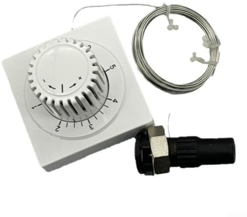 Testa termostato con sensore regolabile a distanza, termostato capillare da 2000 mm, testa di controllo della temperatura filettatura M30 x 1,5, funzionalità di blocco e limitazione integrate per