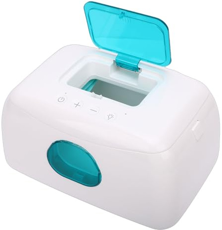 Jiawu Calentador de Toallitas para Bebés, Gran Capacidad y Temperatura Constante, Dispensador de Toallitas Húmedas para Bebés USB con Ventana Visible con Luz Nocturna