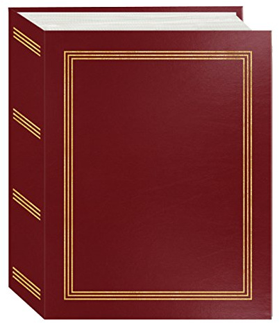 Pioneer Mini Max Bound Photo Album, Solid Color Designer Covers with Accents, Holds 100 4x6 Photos, 1 Per Page, Color: Burgundy.