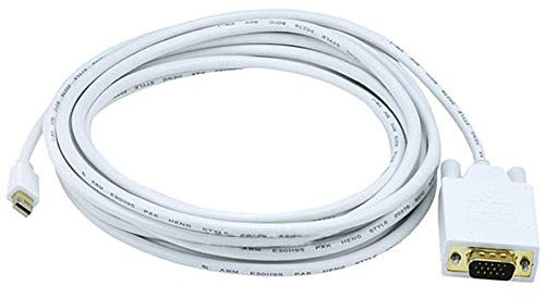 Monoprice Video Cable - 15 Feet - White | 32AWG Mini Display Port to VGA Cable