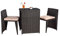 Melko Gartenmöbel Set aus Rattan – Sitzgruppe für den Garten, bestehend aus Tisch und Zwei Stühlen, zusammenschiebbar, schnell verstaut, platzsparend, wetterfest