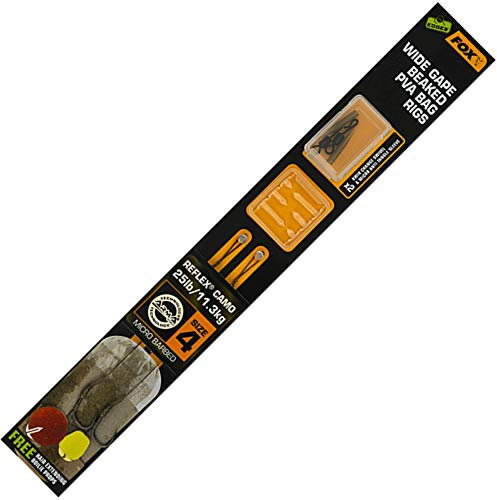 Fox Edges Wide Gape Beaked PVA Ready Rigs - 2 Karpfenrigs, Größe/Tragkraft:Gr. 4 / 25lbs / 11.3kg