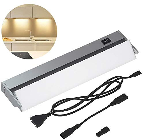 BAKAJI Lampada Luce Sottopensile Cucina Lunghezza 35 cm Barra 30 LED 5W Bianco Naturale 4000K Alta Luminosità 370LM Faretto Slim Sotto pensile per Mobili in Alluminio con Paralume Orientabile