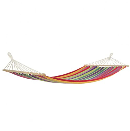 Yellowshop - LIVIA Amaca total relax da giardino spiaggia terrazzo a strisce in cotone e poliestere con barre in legno colori vari (Multicolor 1)