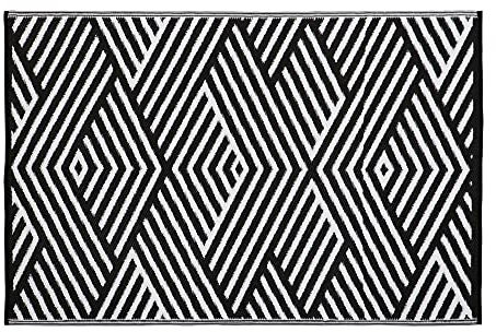 JVL Alfombra Ligera Reversible de plástico Tejida para Exteriores, 120 x 180 cm, Geo