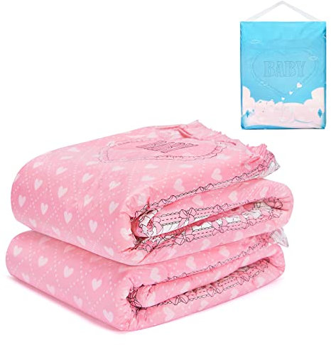 LittleForBig Erwachsenen Gedruckten Windeln 2 Stück - Blushing Baby (X-Large 121-142 cm)