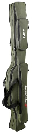 Harilla Funda para Caña de Pescar, Organizador de Almacenaje para Cañas, Carrete Resistente, 2 Niveles 150cm