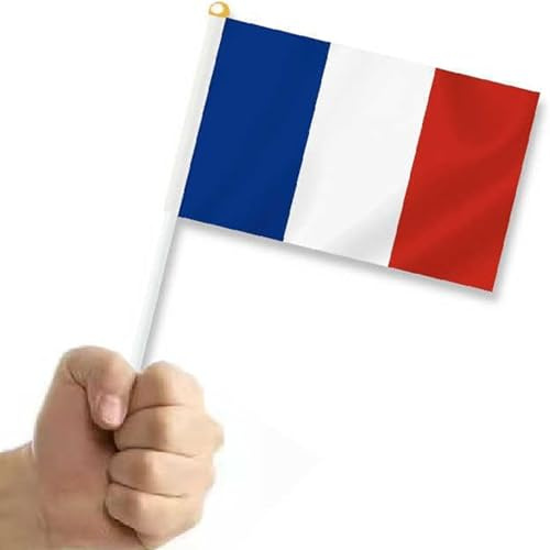 Piccola bandiera francese 30 pezzi, 21 x 14 cm, resistente di alta qualità, supporto squadra di francese, bandiera (paese)