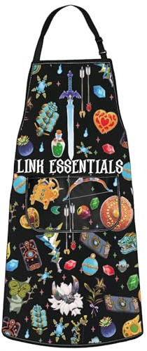 WZMPA LOZ Cartoon Game Apron Cartoon Game Fans Gift Link Essentials Game Adjustable Apron With Pockets Gamers Merchandise, Link Essentials Ap