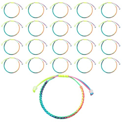 OPIURVY 20 Stück bunte Seilarmbänder Regenbogenarmbänder, Regenbogenarmbänder handgemachte Freundschaftsarmbänder Glücksarmbänder Damen Freundschaftsarmbänder