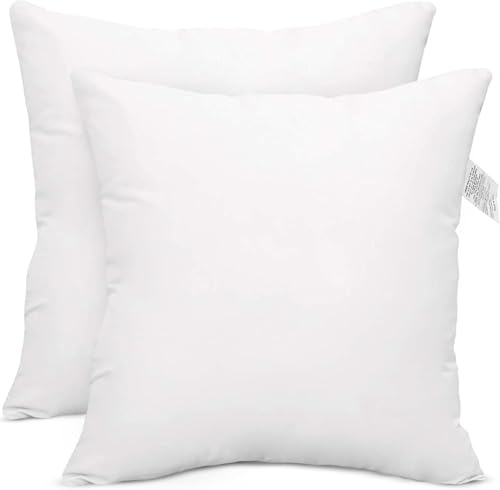 Cushion Inserts 40cm x 40cm - Pack of 2 Cushion Pads 16 x 16 Cushion Insert, Hollowfibre 40 x 40 Cushion Inner Square Pillows for Bed Hypoallergenic Inner Cushion Fillers
