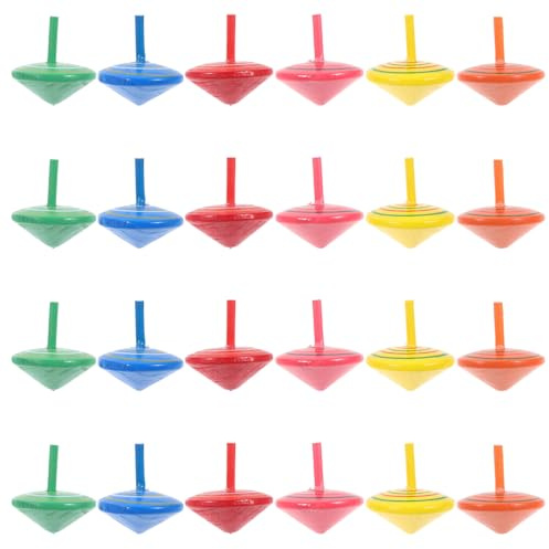 BCOATH Lot de 25 toupies en Bois colorées : Jouet de motricité Fine pour Enfants, Jeu de Coordination œil-Main, toupie Portable en Bois pour Jouer à Tout Moment