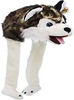 Plüsch 32274 Mütze Husky 55 cm | Wintermütze | Kindermütze | Plüschmütze