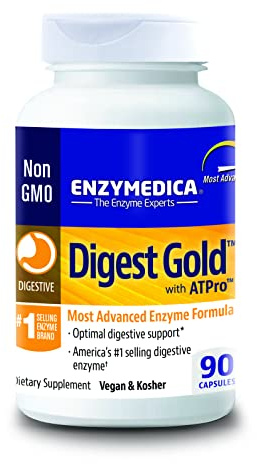 ENZYMEDICA - Digest Gold (90 Capsules) | Digestive Enzyme Supplement | Digestive Enzyme Blend with ATPro for Maximum Support, Nutrient Supplement, Gut Health Supplement, Vegan, Dairy Free