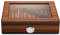 CIGARLOONG Cigar Humidor Brown 20-25 Desktop Cedar Wood Lined Cigar Storage Box with Hygrometer and Humidifier