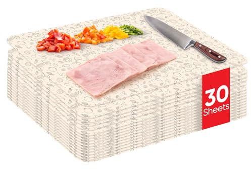Purple Dot 30 Pc Disposable Cutting Board Sheets - Durable Chopping Board for Meat, Chicken, Fish, Vegetables; Large, Portable, Flexible Cutting Board Mats for Kitchen, Crafts and Art Project, Camping