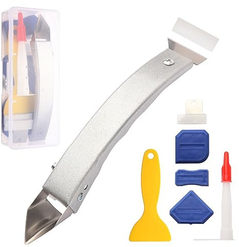 iLitLuk Ganzkörper-Edelstahl Dichtmittelentferner Versiegelungsentferner Mörtelentferner Fugenkratzer Werkzeugsatz zum Abdichten Fugenmasse mit Werkzeuge zur Versiegelung von Oberflächen Düsendeckel