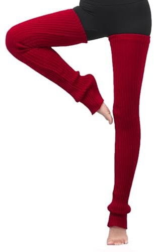 YAMEE Scaldamuscoli Donna per Formazione, Danza, Pilates, Yoga - Calze Lunghe Sopra Ginocchio, Morbide e Flessibili - Scaldamuscoli a Maglia Lunga Calda - Coscia Alta per Ragazze