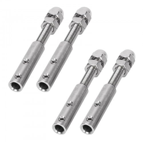 4 Piezas Terminal de cable de alambre de 4 mm, tensor de cuerda de acero inoxidable, tensor de cuerda de alambre para cable de alambre de 4 mm, tensor de cuerda de alambre para fijación