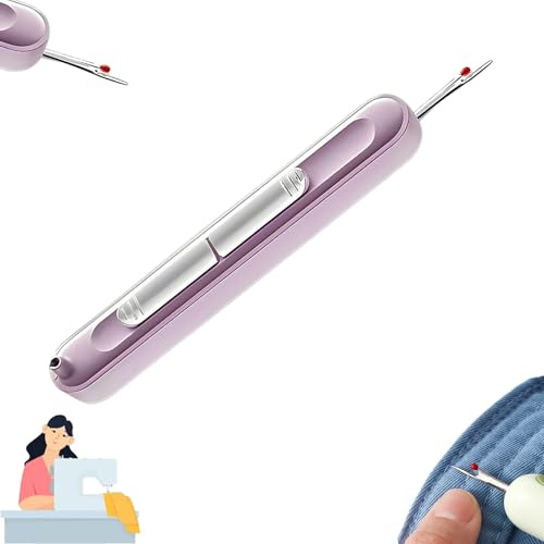Genérico 2025 Nuevo Enhebrador de Agujas 2 en 1, Enhebrador de Agujas y Descosedor, para Coser, Manualidades y Tejer, Suministros para Desenhebrar (Púrpura)