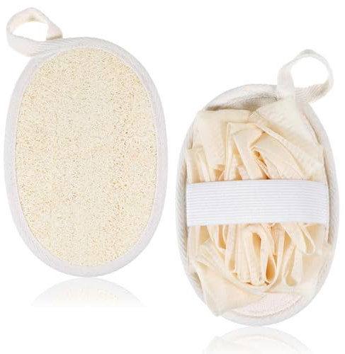 2 Pezzi Luffa Spugna, Spugna Doccia, Spugna di Luffa Organica, Spugna di Luffa Esfoliante, Luffa Naturale per la cura del corpo e la rimozione della pelle mort, per Fare il Bagno, Bagno