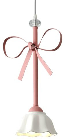 PVYGDXYI Green Flower Pendant Light, White Ceramic, Glass, Floral Pendant Light, Girls Room, Pink Arch, Hanging Ceiling Lamp, Modern Nordic Chandelier for Kitchen Island, Dining Room, Kids Room