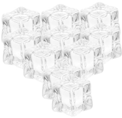 Cabilock 50 Pezzi Cubetti Ghiaccio Finti in Acrilico Trasparente Riutilizzabili Decorazioni per Vasi Accessori Fotografici Riempitivi per e Allestimenti per Matrimoni