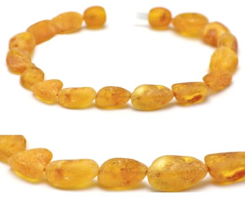Baltic Secret Selected Baltic Amber Pulsera de ámbar – Pulsera de ámbar para hombre y mujer – Joyería unisex con piedras de ámbar natural – Hecho a mano, 20 cm, Piedra, Ámbar