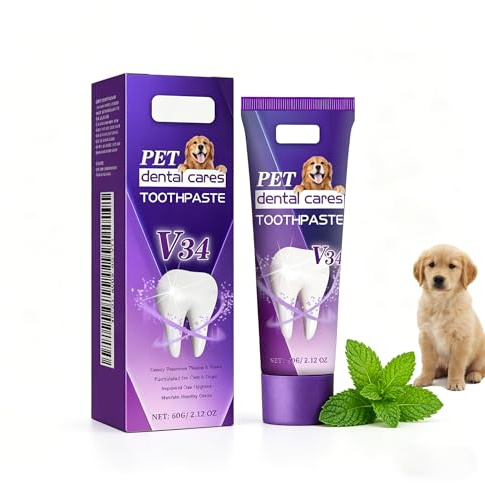 Pasta Dental para Perros y Gatos 60g con Menta, Higiene Bucal Mascotas – Ayuda a Mantener la Salud Bucal y Reducir el Sarro, Higiene Dental para Mascotas y Aliento Fresco