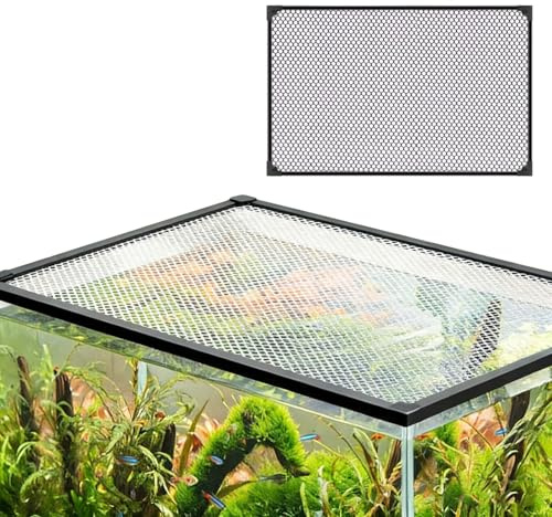 Magnetic Aquarium Cover Lid, DIY Fish Tank lid, Anti-Jumping net Cover mesh, Terrarium lid Aquarium Hood Prevents Fish Jumping and Reptile Escapes(40x40CM/15.75x15.75in)