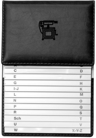 VELOFLEX 5157780 - Telefonschuppenregister 155 x 225 mm, mit Kunststoffregister, aus Weichfolie, schwarz