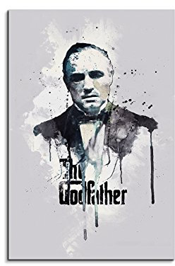 Paul Sinus Art The Godfather 90x 60cm Keilrahmenbild Kunstbild Aquarell Art Wandbild auf Leinwand fertig gerahmt Original Unikat