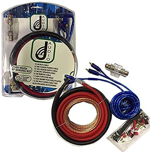 J-audio complète amplificateur Calibre 4 kit de câblage 2500 W max Sub ou haut-parleurs