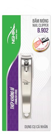 Curve Blade Nail Clipper - B-902 (Stainless Steel) | Large Curved Jaw for Precise Nail Care | NGHIA Brand