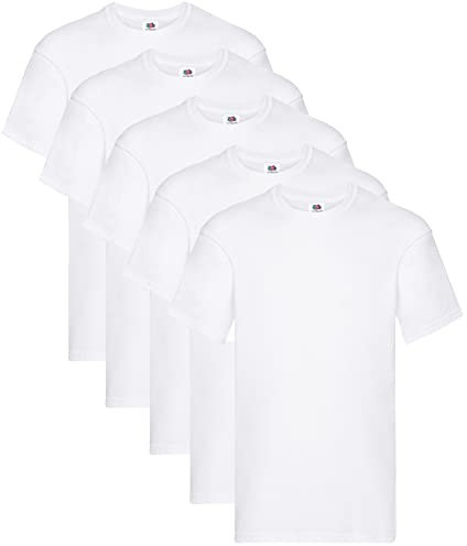 Fruit of the Loom Herren Original T. T-Shirt, weiß, XL (5er Pack)