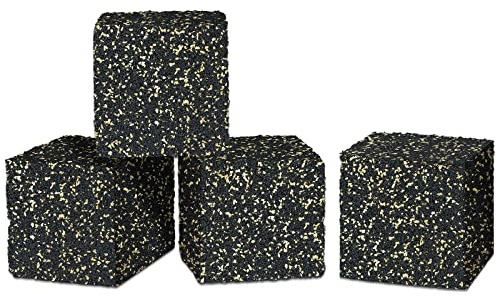 BXI Subwoofer Isolation Pad - 4 Pcs 2 X 2 X 2 Inches Bass Reduction Floorstanding Speakers Mat Riser - Thick Large Rubber Cork Anti Vibration Pads for Heavy Machine Equipment Studio Monitor Stands