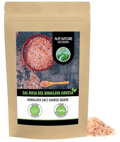 Alpi Nature Himalayan Pink Salt Coarse 1kg 2.2 lb, Pink Salt Himalaya, Himalayan Rock salt 2-5mm