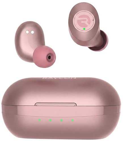 Raycon Everyday Classic Bluetooth Wireless Earbuds + Microphone with Active Noise Canceling, Sweat & Water-Resistant Earphones, Ear Buds Wireless Bluetooth Up to 32 Hours Playtime (Rose Gold)