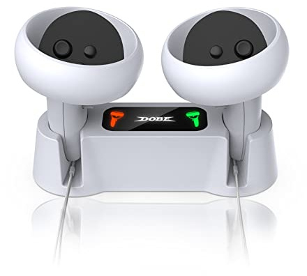 Charging Dock for Oculus Quest 2 Controllers, VR Accessories Charger Station with 2 Rechargeable Batteries, Fast Charging Station Set with Type-C Charging Cable