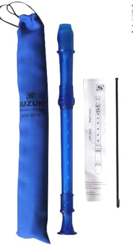 Suzuki SRG-81TB 3-Piece German Recorder, Blue