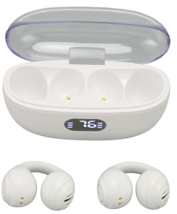 Écouteurs à Conduction Osseuse, Oreillettes Ouvertes Bluetooth 5.3 et EDR, étui de Chargement pour écouteurs sans Fil avec Affichage Numérique, Contrôle par Bouton étanche IPX4