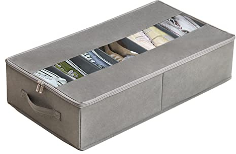 Noeborty Organizador Zapatos Debajo Cama, Caja de Almacenamiento Zapatos Bajo Cama, Contenedores de almacenamiento debajo de la cama, para Zapatos, Ropa, Juguetes de Almacenamiento (Gris)
