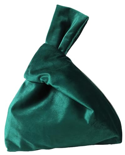Anopo Bolso Fiesta Pequeño Bolsos Tote con Nudo para Mujer Elegante Bolso de Noche Verde Oscuro